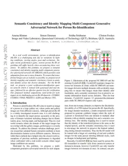 Semantic Consistency and Identity Mapping Multi-Component Generative
  Adversarial Network for Person Re-Identification