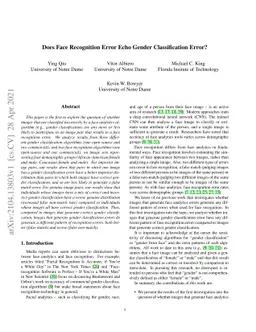 Does Face Recognition Error Echo Gender Classification Error?