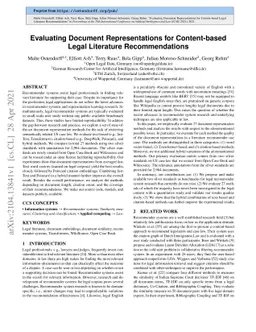 Evaluating Document Representations for Content-based Legal Literature
  Recommendations