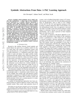 Symbolic Abstractions From Data: A PAC Learning Approach