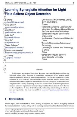 Learning Synergistic Attention for Light Field Salient Object Detection