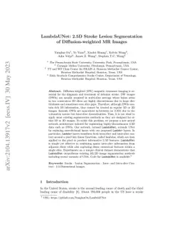 LambdaUNet: 2.5D Stroke Lesion Segmentation of Diffusion-weighted MR
  Images