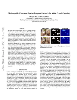 Motion-guided Non-local Spatial-Temporal Network for Video Crowd
  Counting