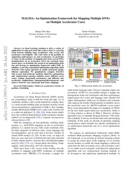 MAGMA: An Optimization Framework for Mapping Multiple DNNs on Multiple
  Accelerator Cores