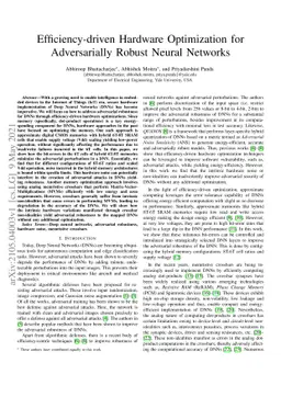 Efficiency-driven Hardware Optimization for Adversarially Robust Neural
  Networks