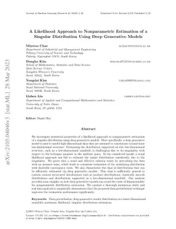 A likelihood approach to nonparametric estimation of a singular
  distribution using deep generative models
