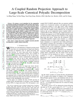 A Coupled Random Projection Approach to Large-Scale Canonical Polyadic
  Decomposition