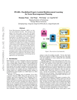 PEARL: Parallelized Expert-Assisted Reinforcement Learning for Scene
  Rearrangement Planning
