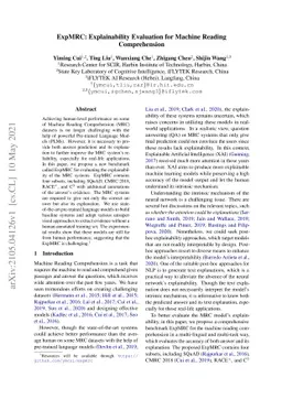 ExpMRC: Explainability Evaluation for Machine Reading Comprehension