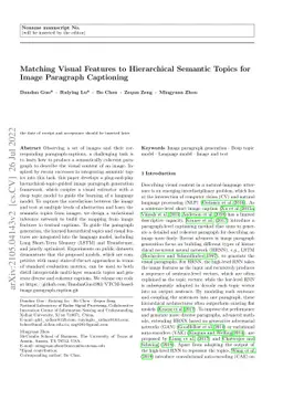 Matching Visual Features to Hierarchical Semantic Topics for Image
  Paragraph Captioning