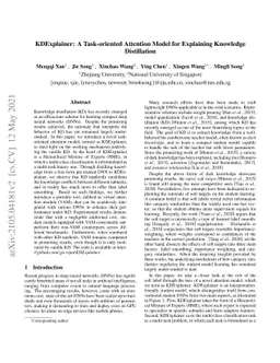 KDExplainer: A Task-oriented Attention Model for Explaining Knowledge
  Distillation