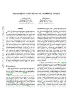 Temporal-Spatial Feature Pyramid for Video Saliency Detection