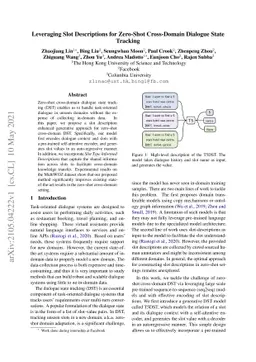 Leveraging Slot Descriptions for Zero-Shot Cross-Domain Dialogue State
  Tracking