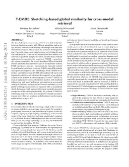 T-EMDE: Sketching-based global similarity for cross-modal retrieval