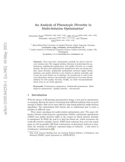 An Analysis of Phenotypic Diversity in Multi-Solution Optimization