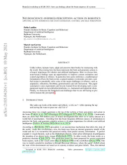 Neuroscience-inspired perception-action in robotics: applying active
  inference for state estimation, control and self-perception