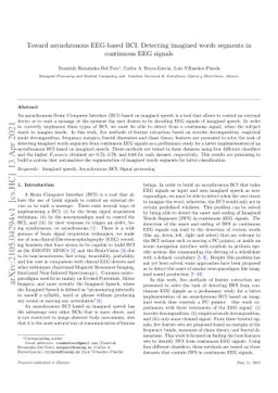 Toward asynchronous EEG-based BCI: Detecting imagined words segments in
  continuous EEG signals