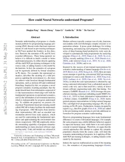 How could Neural Networks understand Programs?
