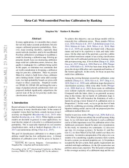 Meta-Cal: Well-controlled Post-hoc Calibration by Ranking