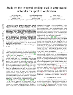 Study on the temporal pooling used in deep neural networks for speaker
  verification