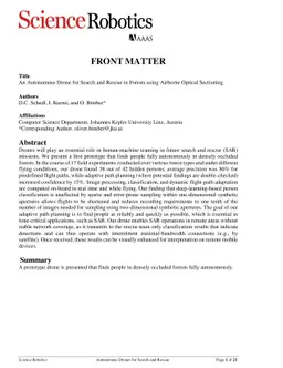 An Autonomous Drone for Search and Rescue in Forests using Airborne
  Optical Sectioning