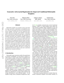Generative Adversarial Registration for Improved Conditional Deformable
  Templates