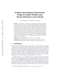 Gradient-based Bayesian Experimental Design for Implicit Models using
  Mutual Information Lower Bounds