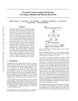 Proximal Causal Learning with Kernels: Two-Stage Estimation and Moment
  Restriction