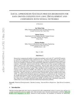 Local approximate Gaussian process regression for data-driven
  constitutive laws: Development and comparison with neural networks