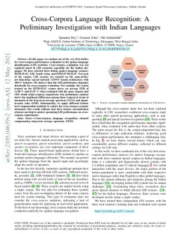 Cross-Corpora Language Recognition: A Preliminary Investigation with
  Indian Languages