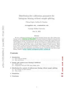 Distribution-free calibration guarantees for histogram binning without
  sample splitting