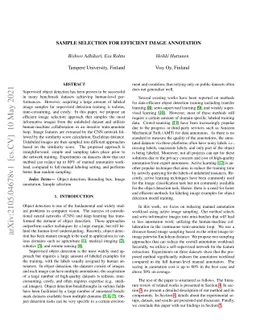 Sample selection for efficient image annotation