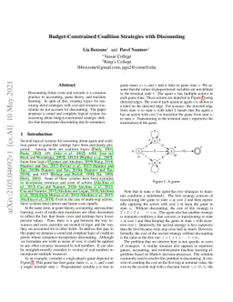 Budget-Constrained Coalition Strategies with Discounting