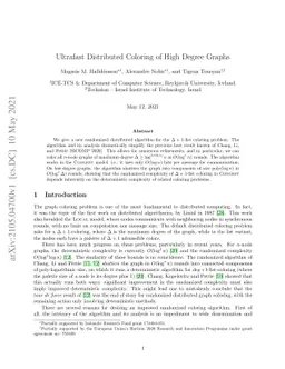 Ultrafast Distributed Coloring of High Degree Graphs