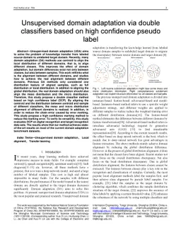 Unsupervised domain adaptation via double classifiers based on high
  confidence pseudo label
