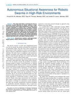 Autonomous Situational Awareness for Robotic Swarms in High-Risk
  Environments