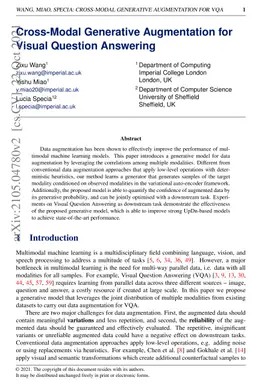Cross-Modal Generative Augmentation for Visual Question Answering