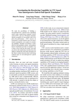 Investigating the Reordering Capability in CTC-based Non-Autoregressive
  End-to-End Speech Translation