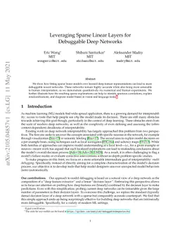 Leveraging Sparse Linear Layers for Debuggable Deep Networks