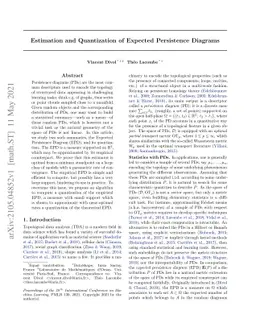 Estimation and Quantization of Expected Persistence Diagrams