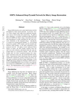 EDPN: Enhanced Deep Pyramid Network for Blurry Image Restoration