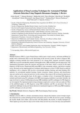 Applications of Deep Learning Techniques for Automated Multiple
  Sclerosis Detection Using Magnetic Resonance Imaging: A Review