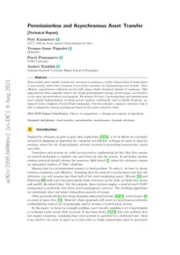 Permissionless and Asynchronous Asset Transfer [Technical Report]