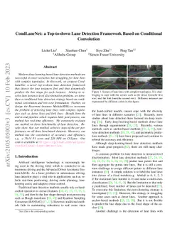 CondLaneNet: a Top-to-down Lane Detection Framework Based on Conditional
  Convolution