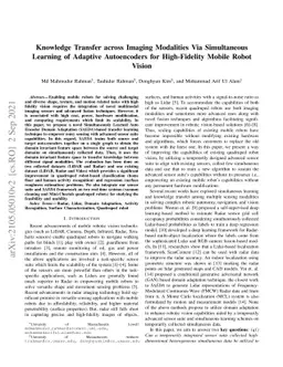 Knowledge Transfer across Imaging Modalities Via Simultaneous Learning
  of Adaptive Autoencoders for High-Fidelity Mobile Robot Vision