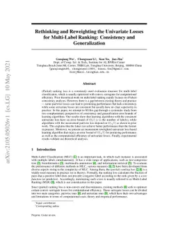 Rethinking and Reweighting the Univariate Losses for Multi-Label
  Ranking: Consistency and Generalization