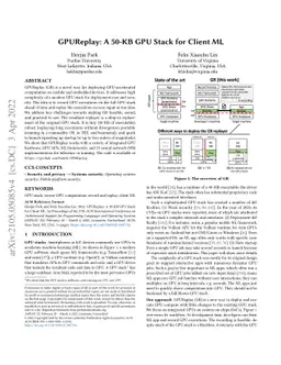 GPUReplay: A 50-KB GPU Stack for Client ML