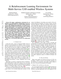 A Reinforcement Learning Environment for Multi-Service UAV-enabled
  Wireless Systems
