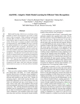 AdaMML: Adaptive Multi-Modal Learning for Efficient Video Recognition