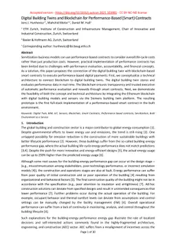 Digital Building Twins and Blockchain for Performance-Based (Smart)
  Contracts